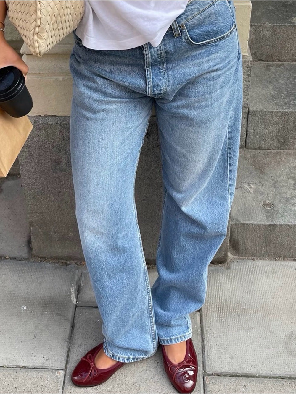 Djerf Avenue Relaxed Jeans Washed Blue